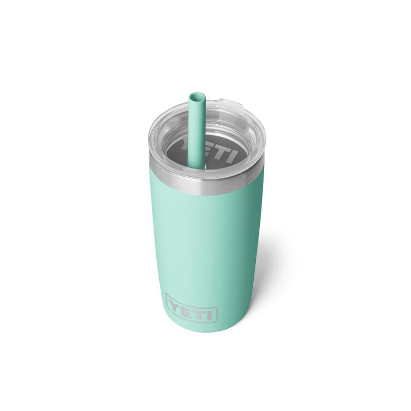 YETI Rambler Jr 10 oz Seafoam BPA Free Kids Cups with Silicone Straw