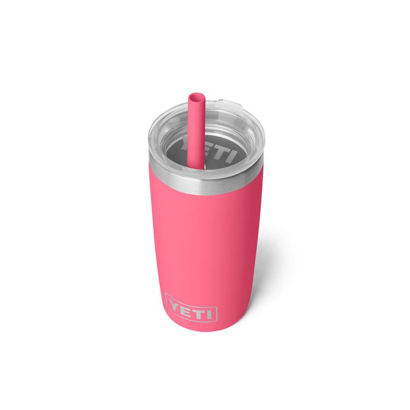 YETI Rambler Jr 10 oz Tropical Pink BPA Free Kids Cups with Silicone Straw