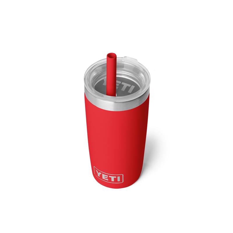 YETI Rambler Jr 10 oz Rescue Red BPA Free Kids Cups with Silicone Straw