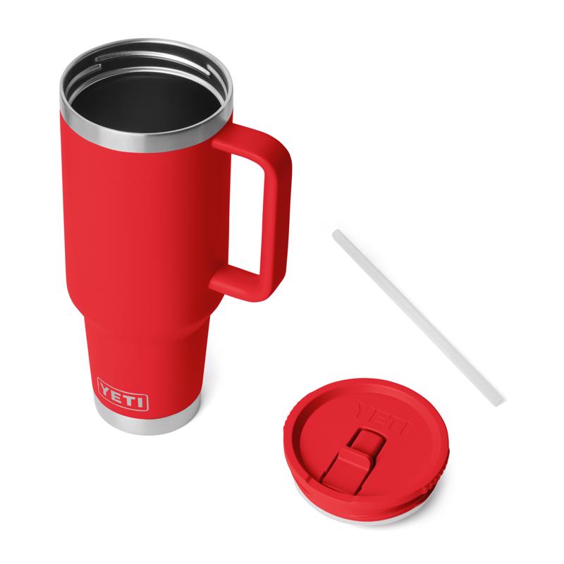 YETI Rambler 40 oz Rescue Red BPA Free Travel Straw Mug