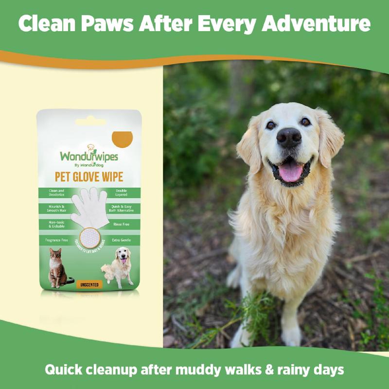 Wondurdog Wondurwipes White Unscented All Pets Glove Wipes 1.5 oz