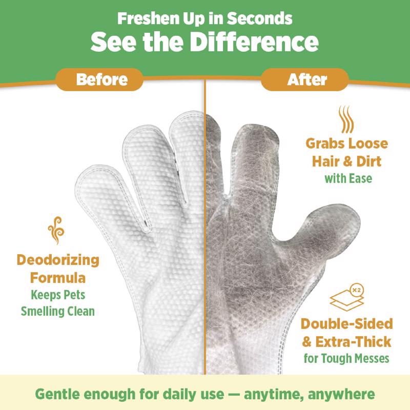 Wondurdog Wondurwipes White Unscented All Pets Glove Wipes 1.5 oz