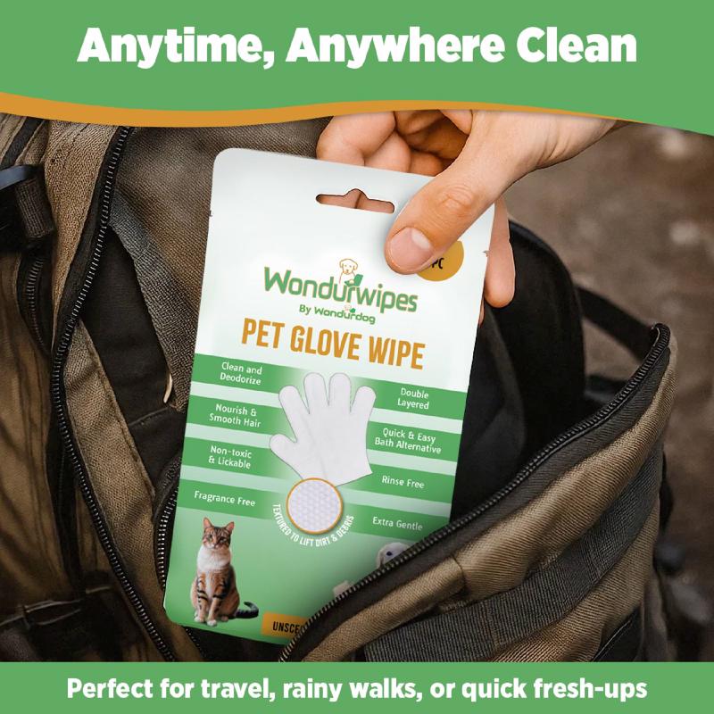 Wondurdog White Unscented All Pets Glove Wipes 8.2 oz 6 pk
