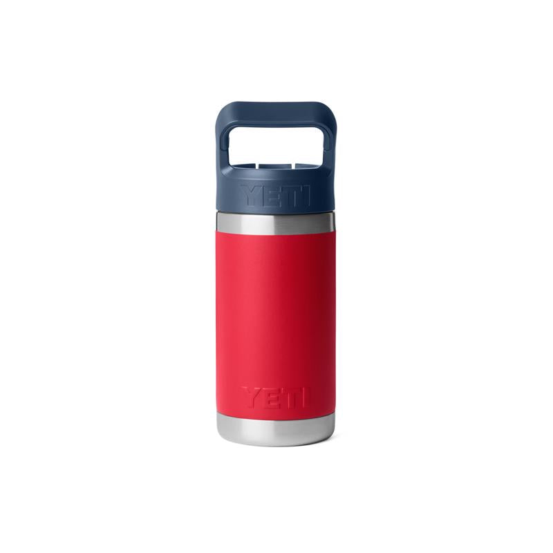 YETI Rambler Jr. 12 oz Rescue Red Patriotic BPA Free Insulated Kids Water Bottle w/Straw