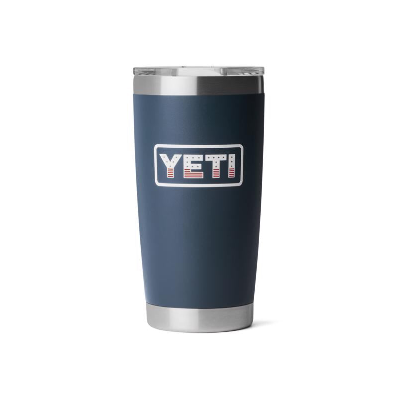 YETI Rambler 20 oz Navy Patriotic BPA Free Badge Tumbler with MagSlider Lid