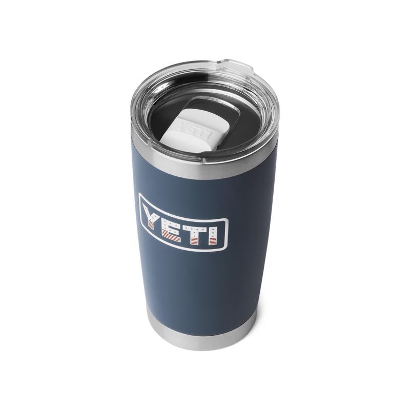 YETI Rambler 20 oz Navy Patriotic BPA Free Badge Tumbler with MagSlider Lid