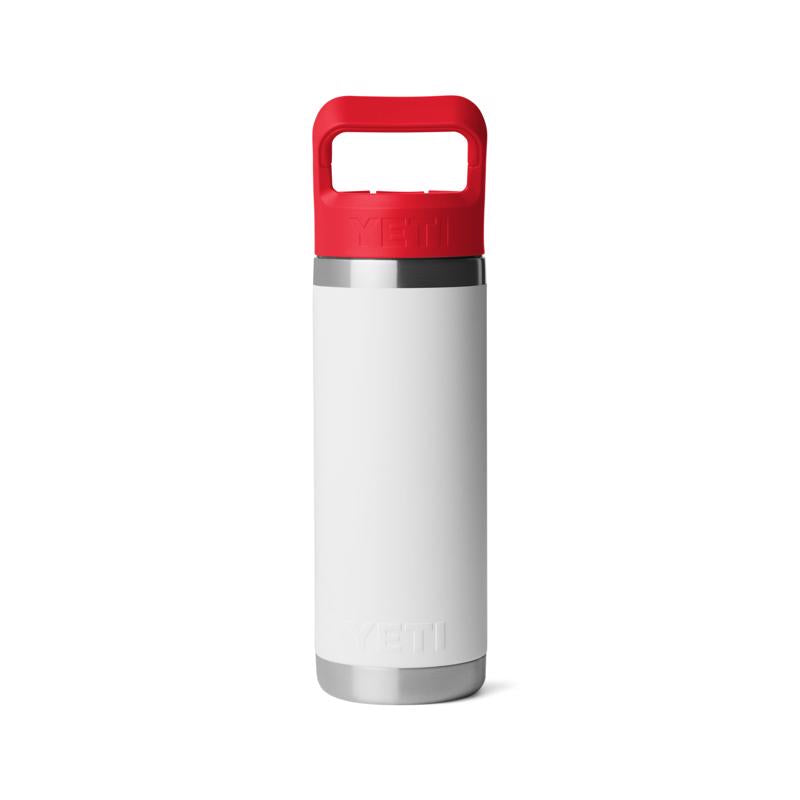 YETI Rambler 18 oz White Patriotic BPA Free Badge Bottle with Straw Cap