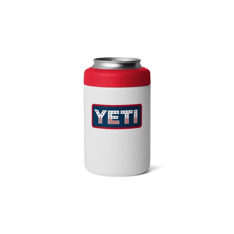 YETI Rambler 12 oz White Patriotic BPA Free Badge Colster Can Insulator
