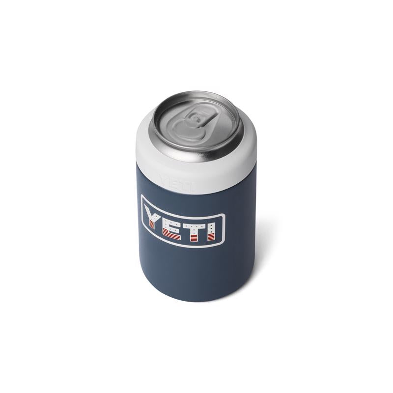 YETI Rambler 12 oz Navy Patriotic BPA Free Badge Colster Can Insulator