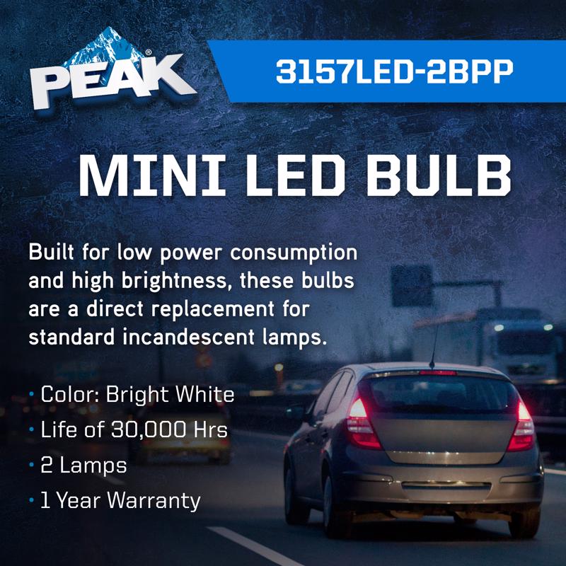 Peak LED Forward Lighting Miniature Automotive Bulb 3157
