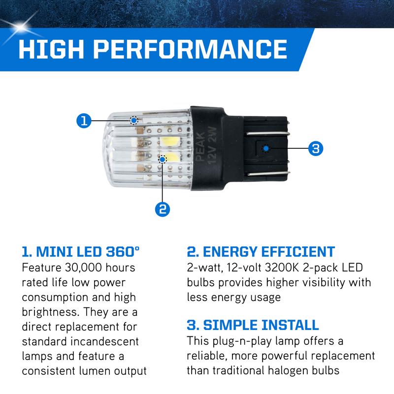 Peak LED Forward Lighting Miniature Automotive Bulb 3157