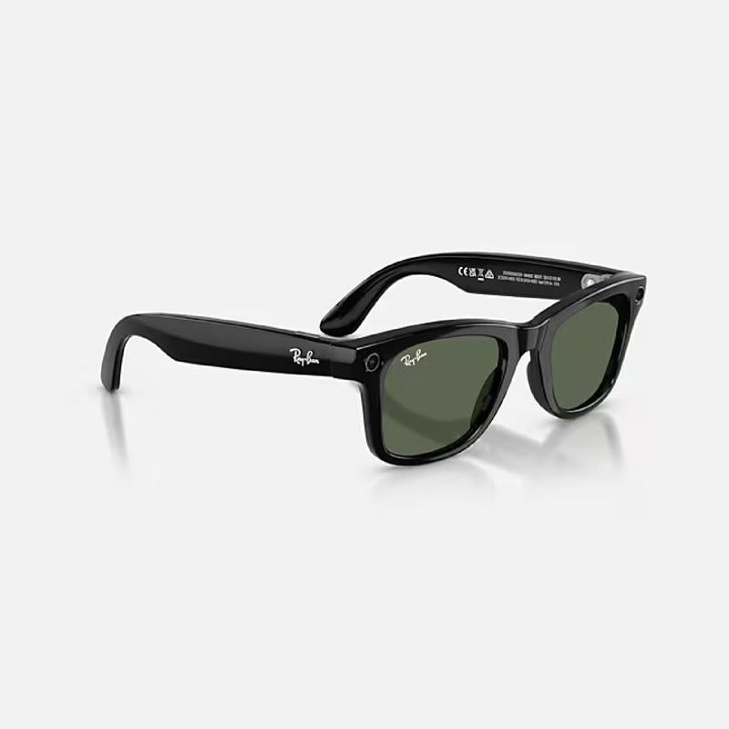 Ray-Ban Meta Wayfarer - Gen 2 Smart Sunglasses Unisex Shiny Black Frame G-15 Green Lens