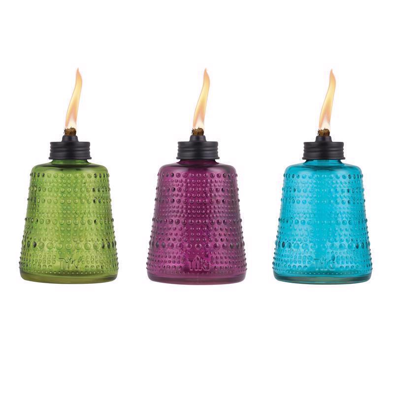 TIKI Multi-color Glass 6.10 in. Tabletop Torch