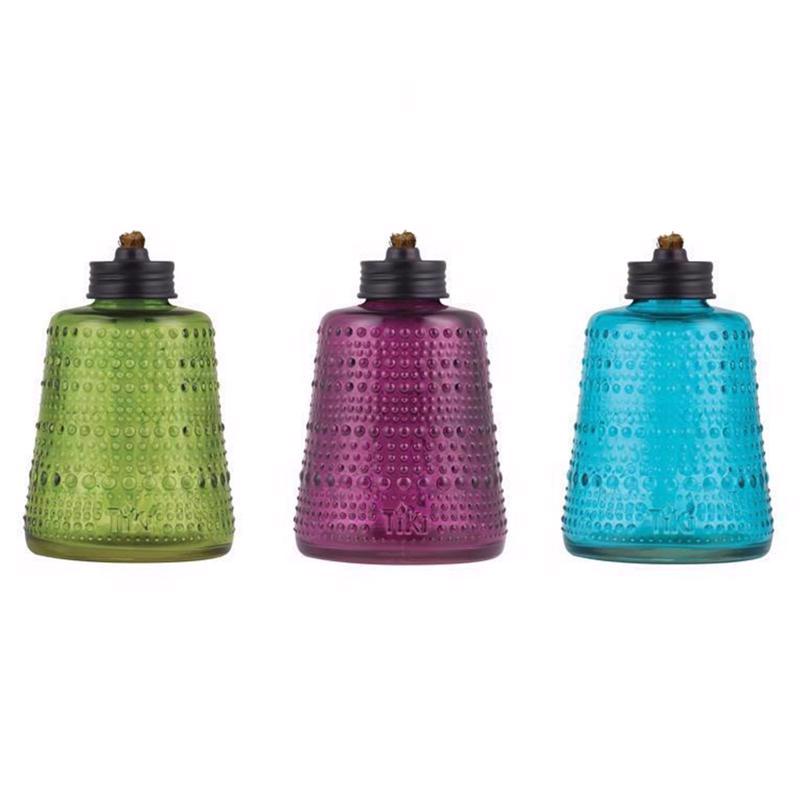 TIKI Multi-color Glass 6.10 in. Tabletop Torch