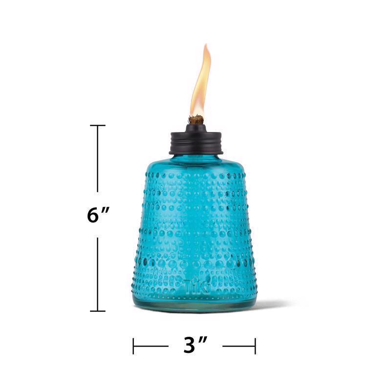 TIKI Multi-color Glass 6.10 in. Tabletop Torch