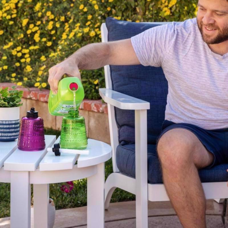 TIKI Multi-color Glass 6.10 in. Tabletop Torch
