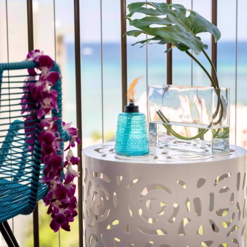 TIKI Multi-color Glass 6.10 in. Tabletop Torch