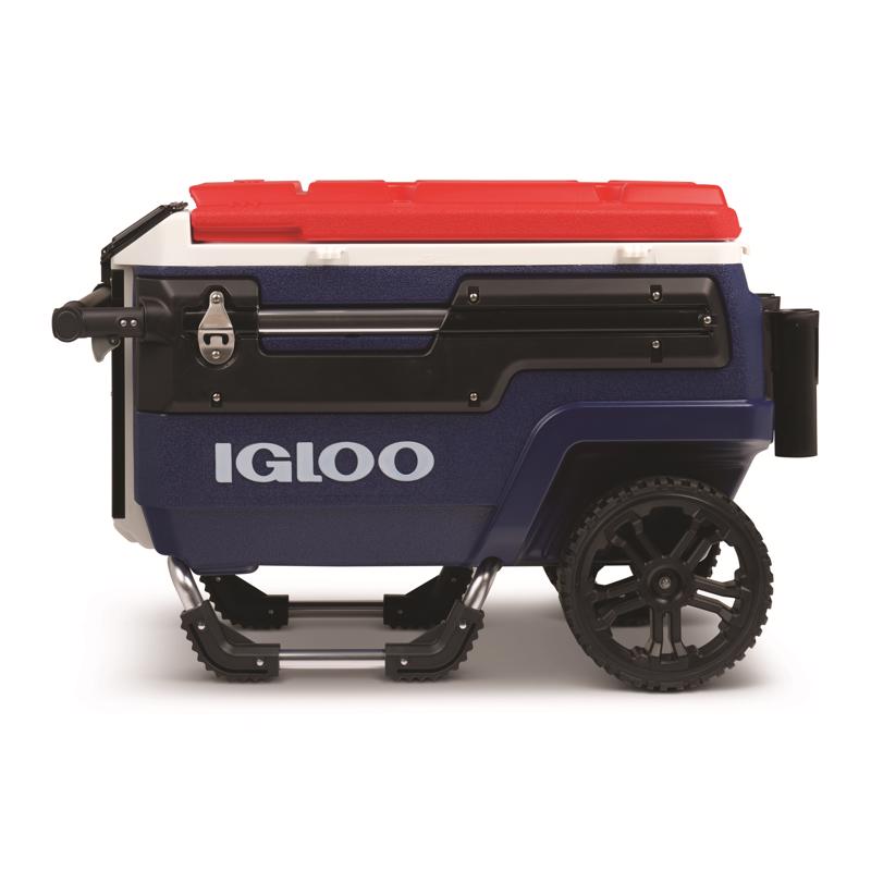 Trailmate Blue/Red/White 70 qt Roller Cooler