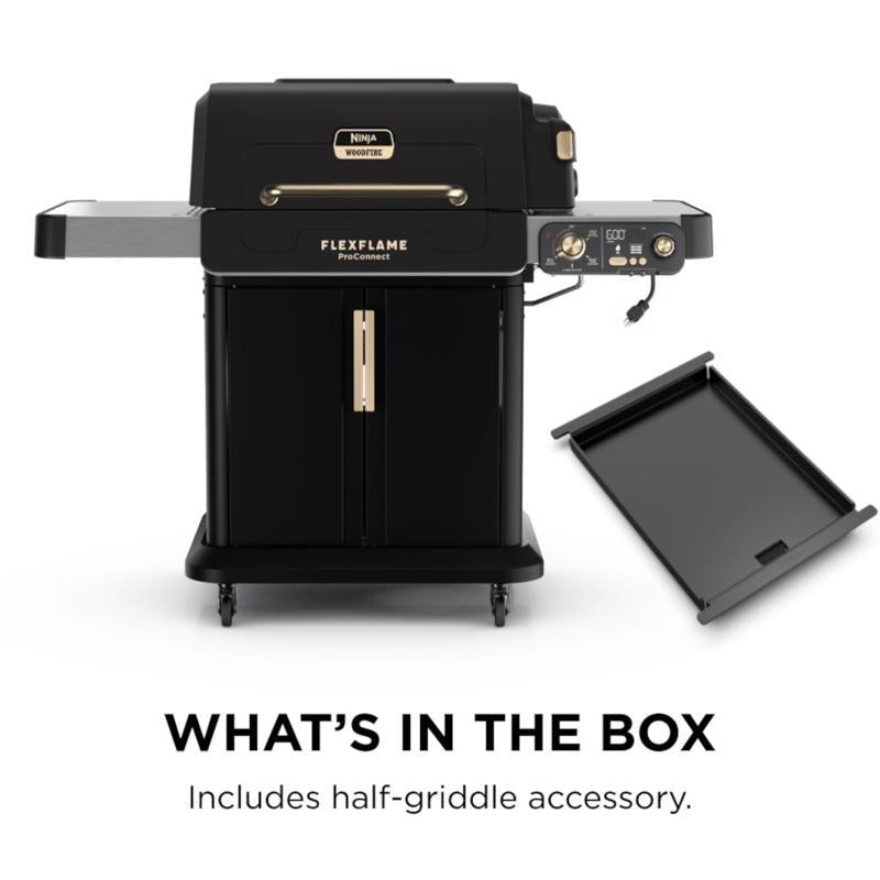 Ninja FlexFlame ProConnect 3 Burner Liquid Propane Grill and Smoker Black