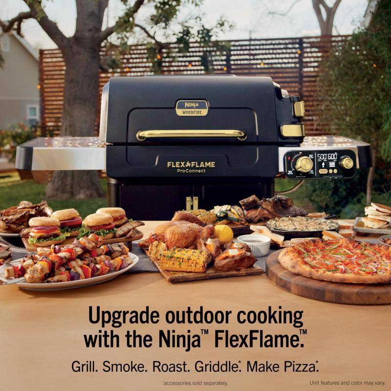 Ninja FlexFlame ProConnect 3 Burner Liquid Propane Grill and Smoker Black
