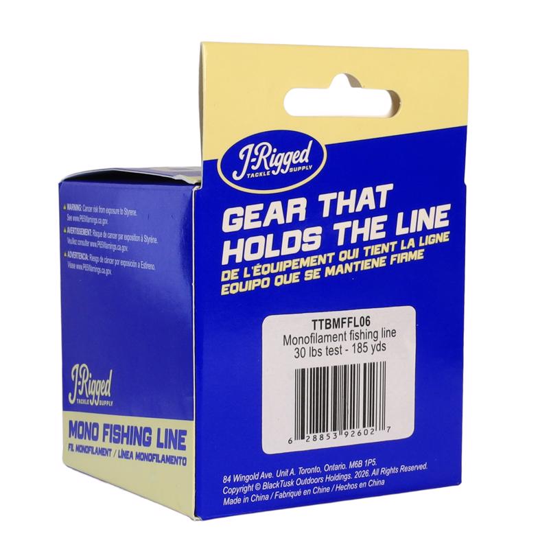 J- RIgged 30 lb. capacity Monofilament Fishing Line 185 yd