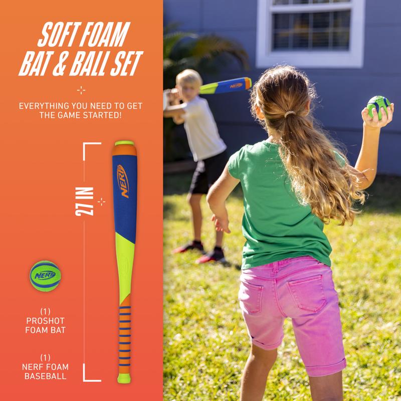 NERF Multicolored Foam Ball and Bat Set