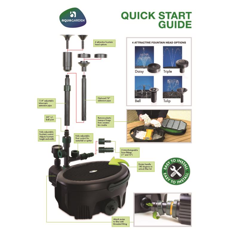 Blagdon Aquagarden 11 in. Filter Kit with Pump
