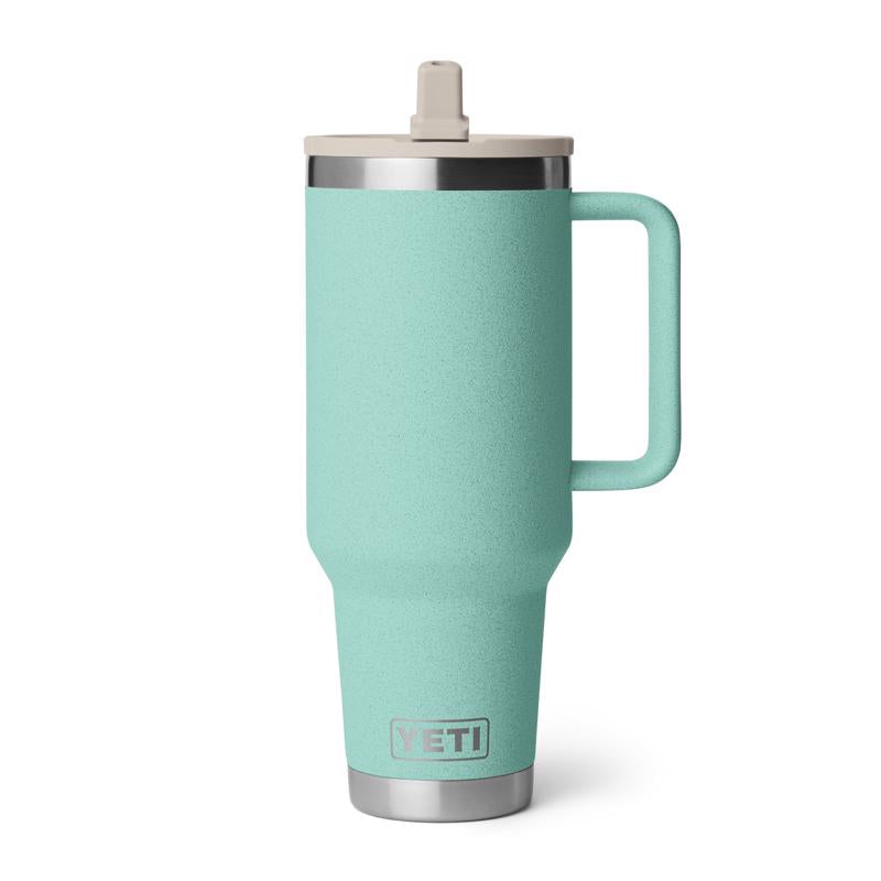 YETI Rambler 40 oz Sea Stone BPA Free Travel Straw Mug