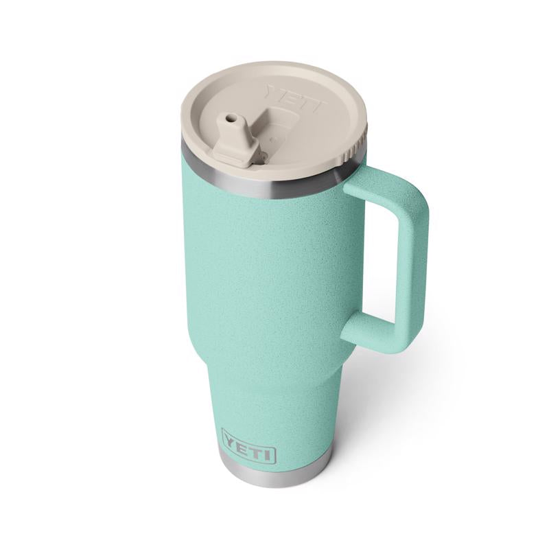YETI Rambler 40 oz Sea Stone BPA Free Travel Straw Mug