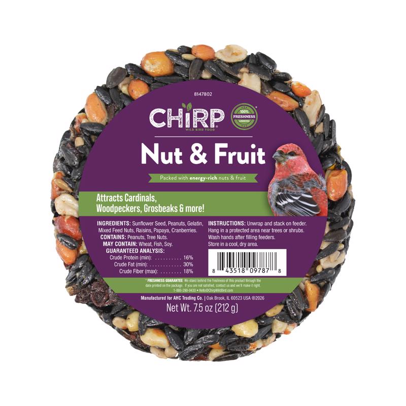 Chirp Nut and Fruit Wild Bird Seed Cake 7.5 oz