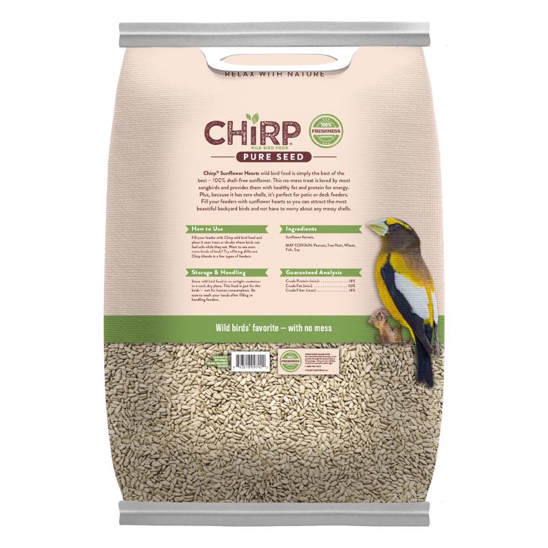 Chirp Pure Seed Sunflower Hearts Wild Bird Food 20 lb