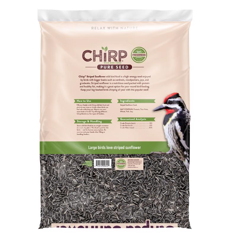 Chirp Pure Seed Striped Sunflower Seed Wild Bird Food 10 lb
