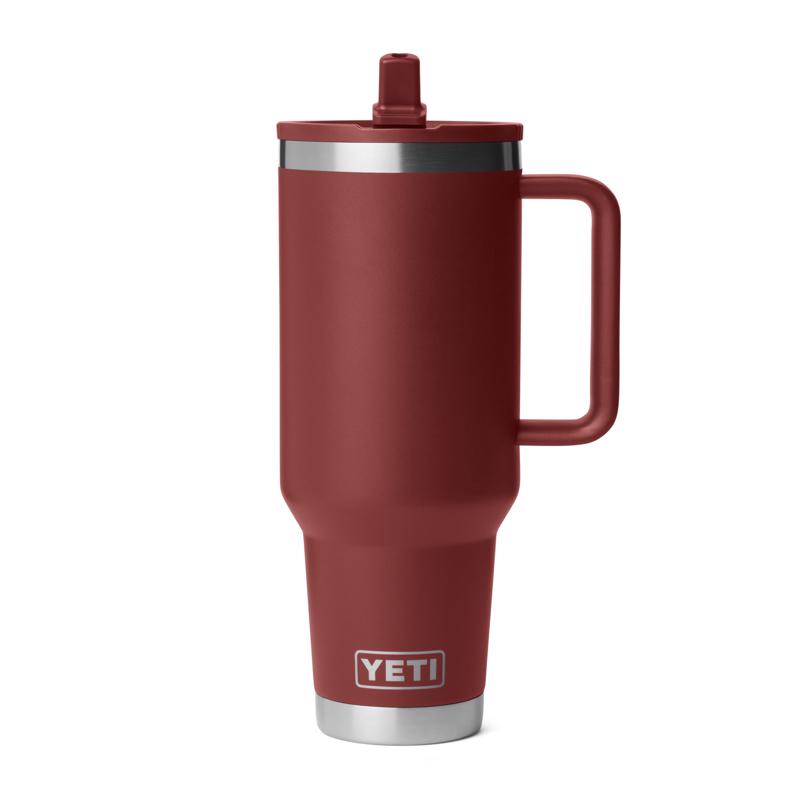 YETI Rambler 40 oz Stag Red BPA Free Travel Straw Mug