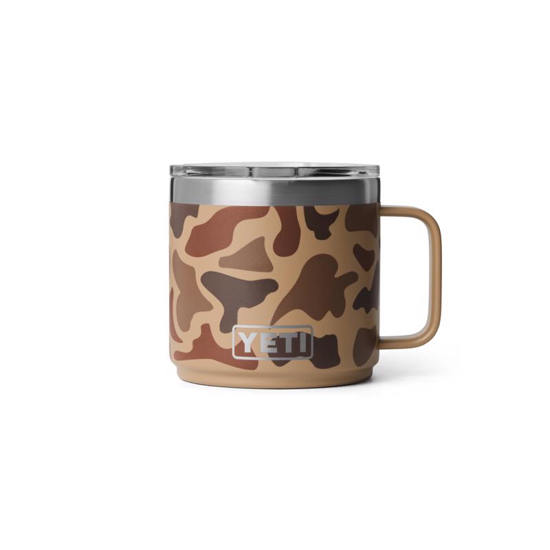 YETI Rambler 14 oz. Wetlands Camo BPA Free Ceramic Lined Stackable Mug with MagSlider Lid