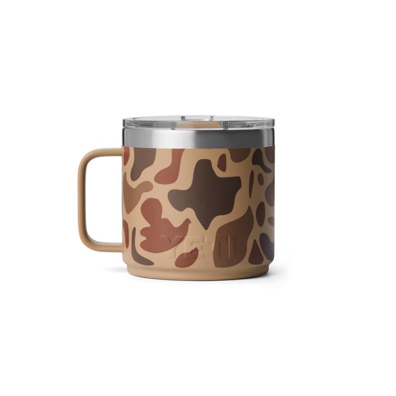 YETI Rambler 14 oz. Wetlands Camo BPA Free Ceramic Lined Stackable Mug with MagSlider Lid