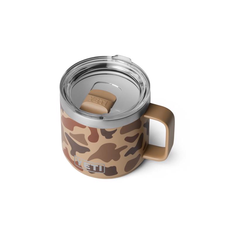 YETI Rambler 14 oz. Wetlands Camo BPA Free Ceramic Lined Stackable Mug with MagSlider Lid