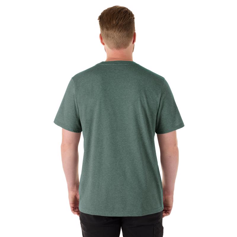 Milwaukee Freeflex XL Short Sleeve Men's Round Neck Green Hybrid Work Tee Shirt