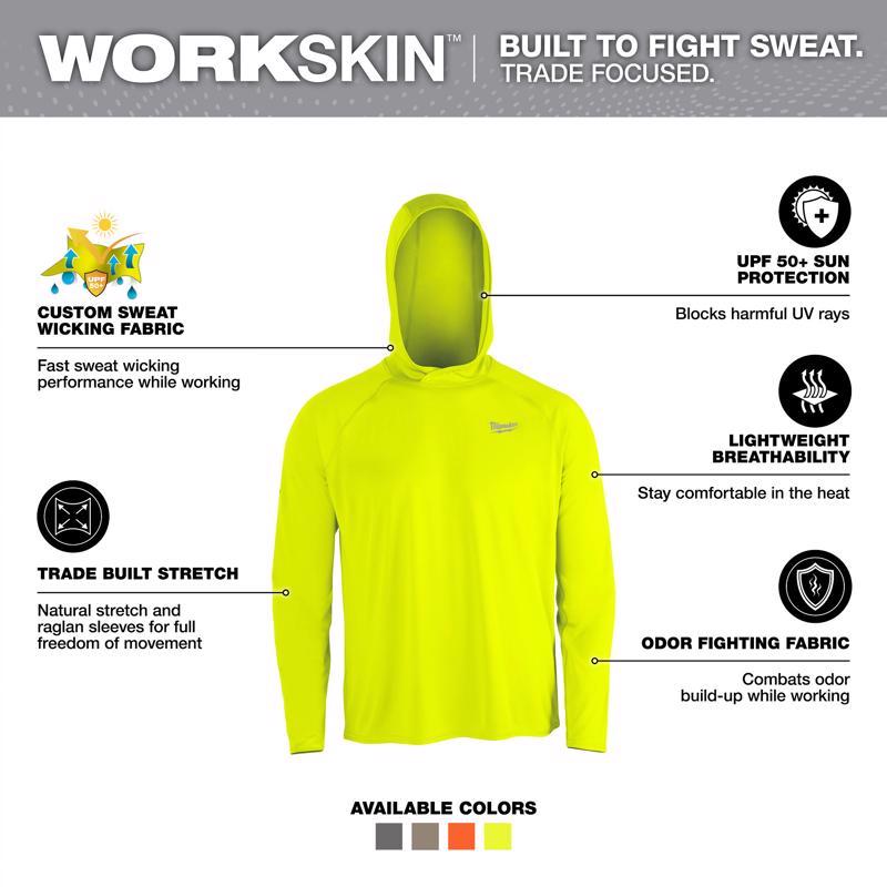 Milwaukee Workskin M Long Sleeve Unisex Hooded Yellow Hooded Sweatshirt