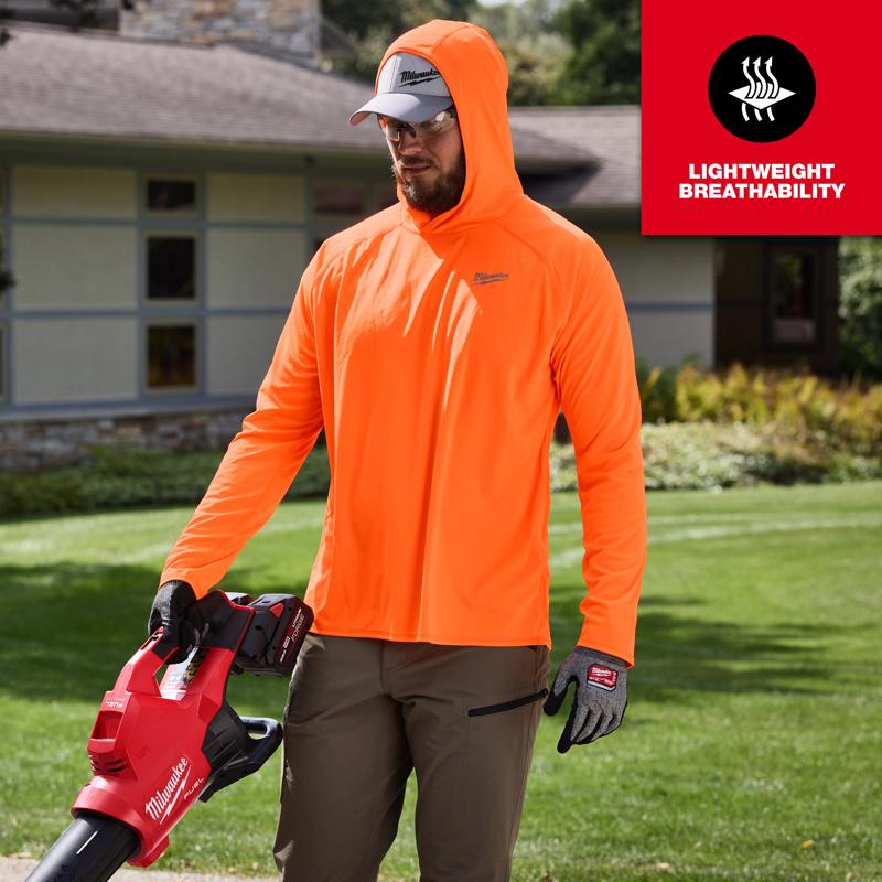 Milwaukee Workskin XL Long Sleeve Unisex Hooded Yellow Hooded Sweatshirt