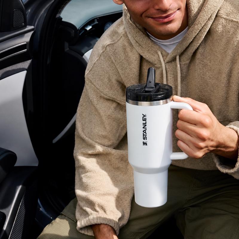Stanley The Quencher 40 oz Chalk BPA Free Double-wall Vacuum Insulated Straw Tumbler