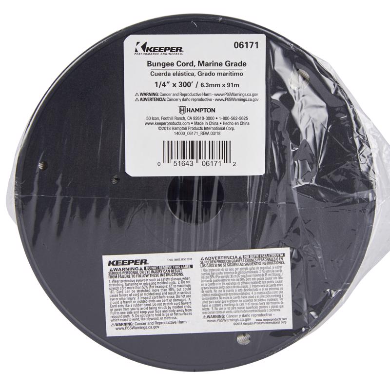 Keeper White Bungee Cord Reel 300 ft. L X 1/4 in.