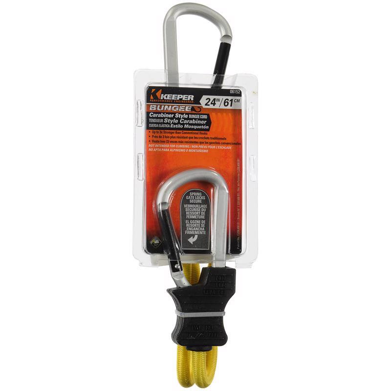 Keeper Black/Yellow Bungee Cord 24 in. L X 0.315 in.