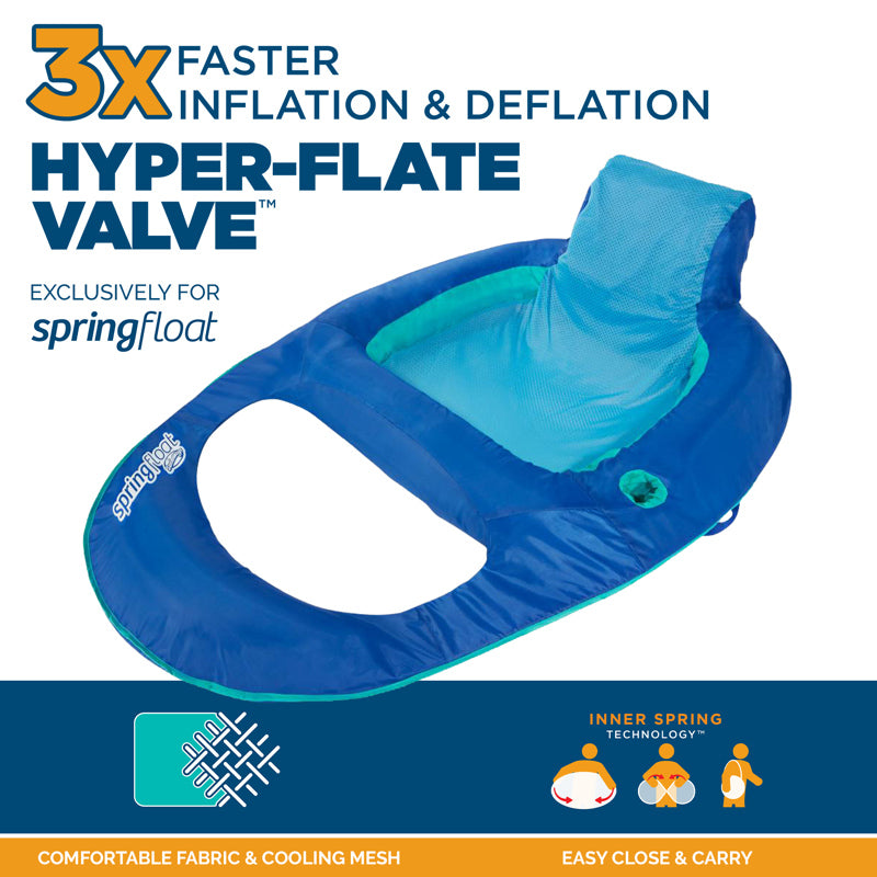 Swimways Blue Fabric/Mesh Inflatable Recliner Pool Float