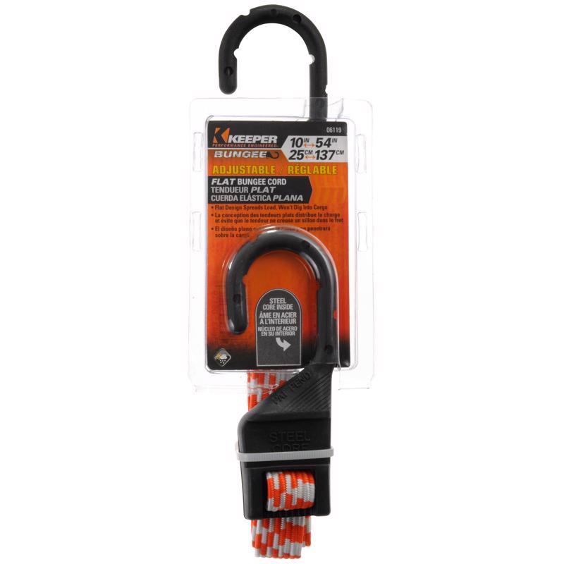 Keeper Orange Bungee Cord 54 in. L X 0.14 in.