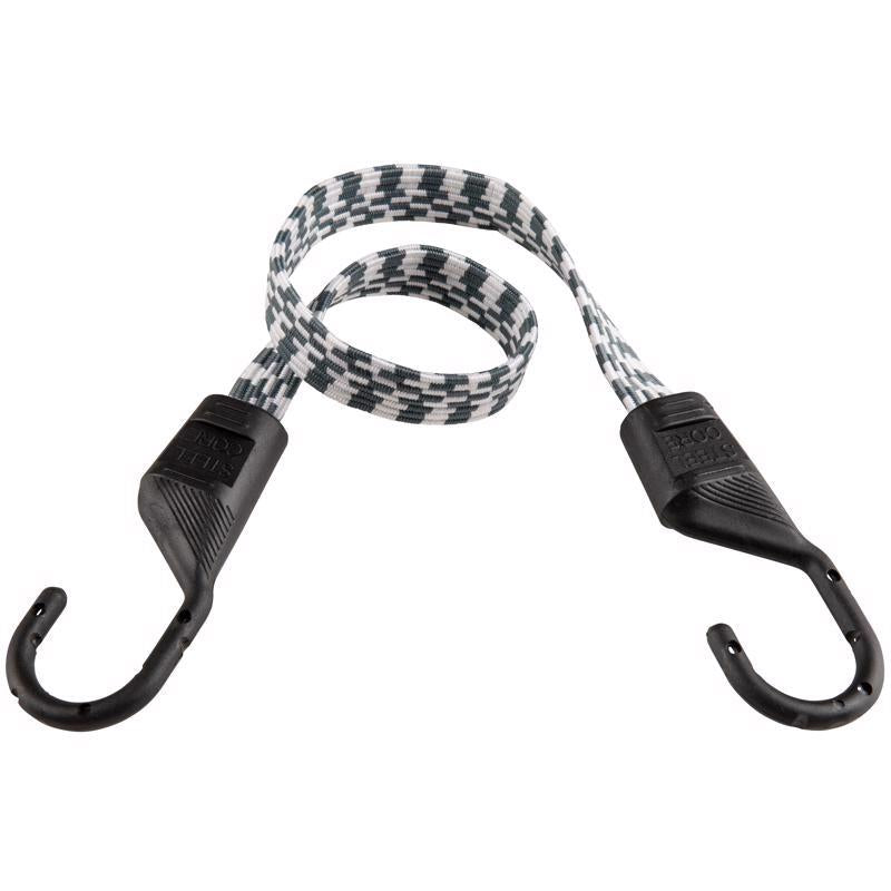 Keeper Black/White Flat Bungee Cord 24 in. L X 0.14 in.