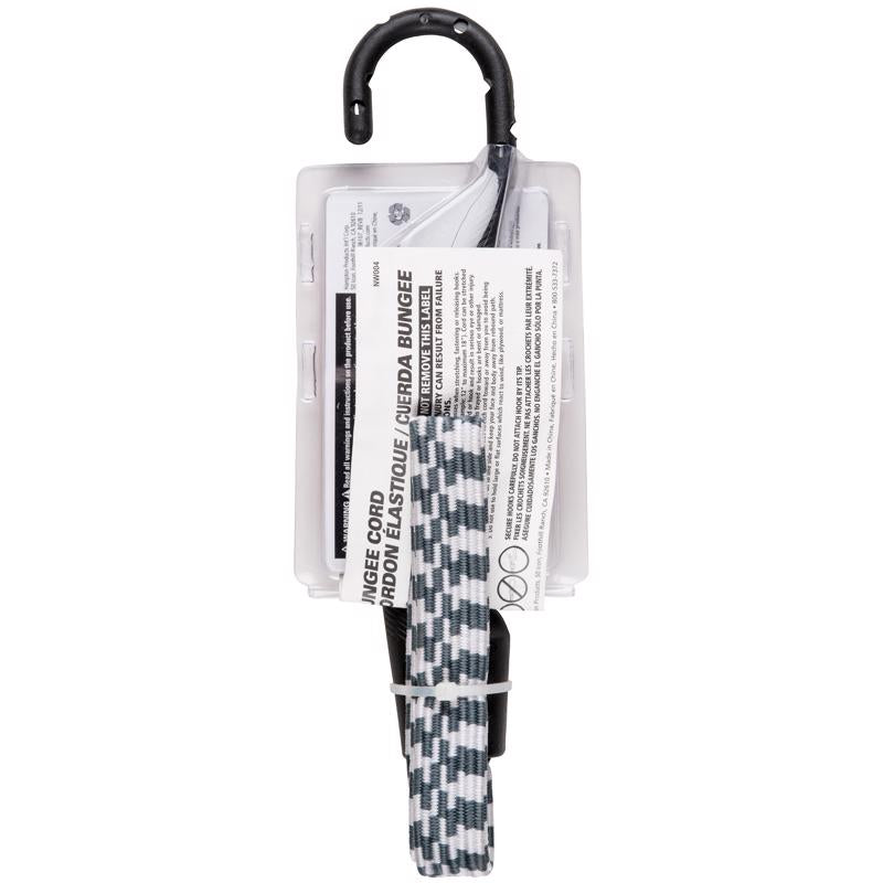 Keeper Black/White Flat Bungee Cord 24 in. L X 0.14 in.
