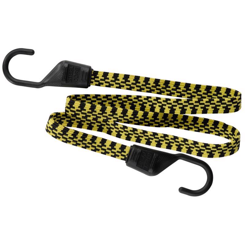 Keeper Black/Yellow Flat Bungee Cord 48 in. L X 0.14 in.