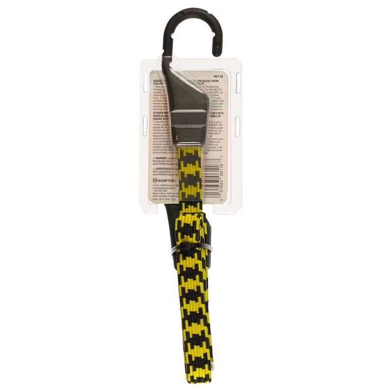 Keeper Black/Yellow Flat Bungee Cord 48 in. L X 0.14 in.