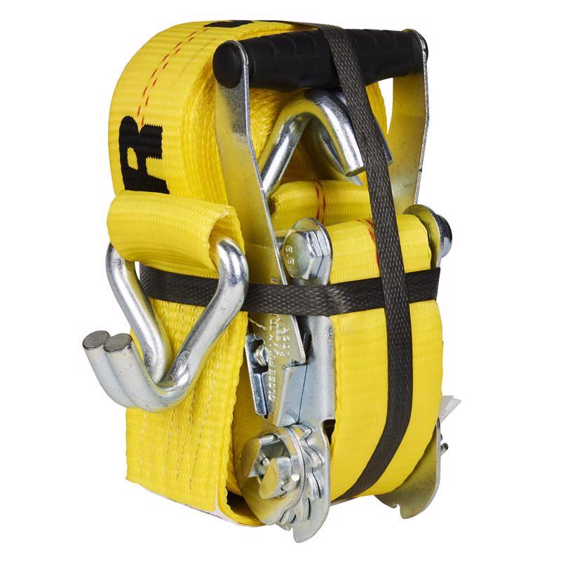 Keeper 2 in. W X 27 ft. L Yellow Tie Down w/Ratchet 3333 lb