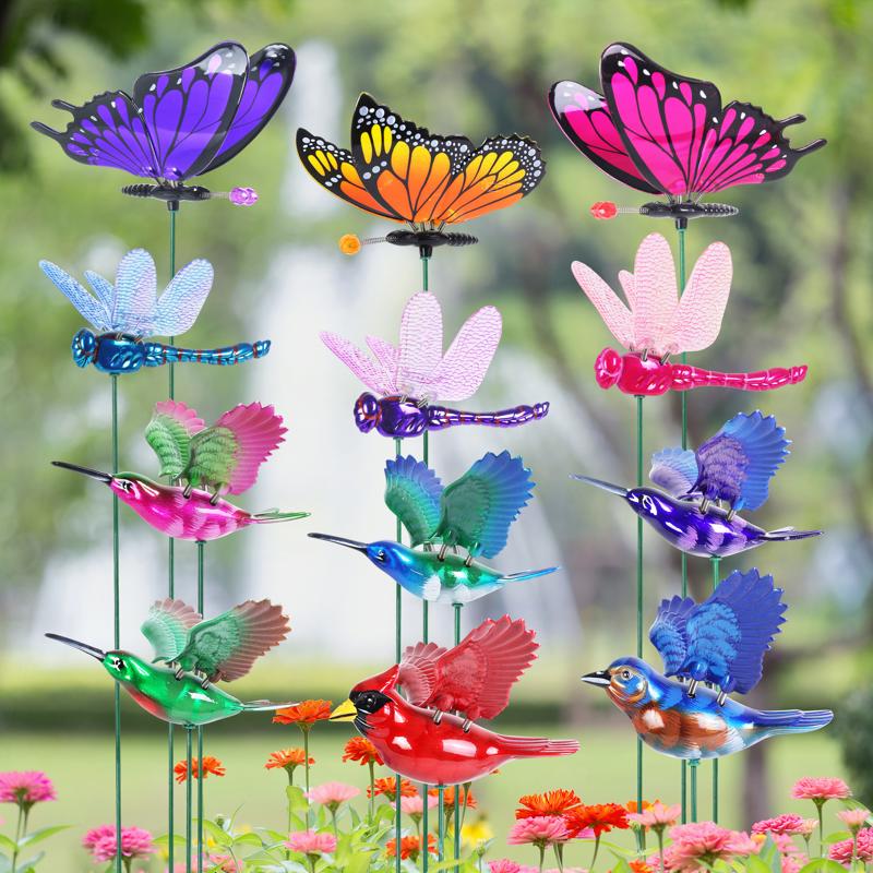 Exhart WindyWings Assorted Plastic 16 in. H X 4 in. W Planter Stake